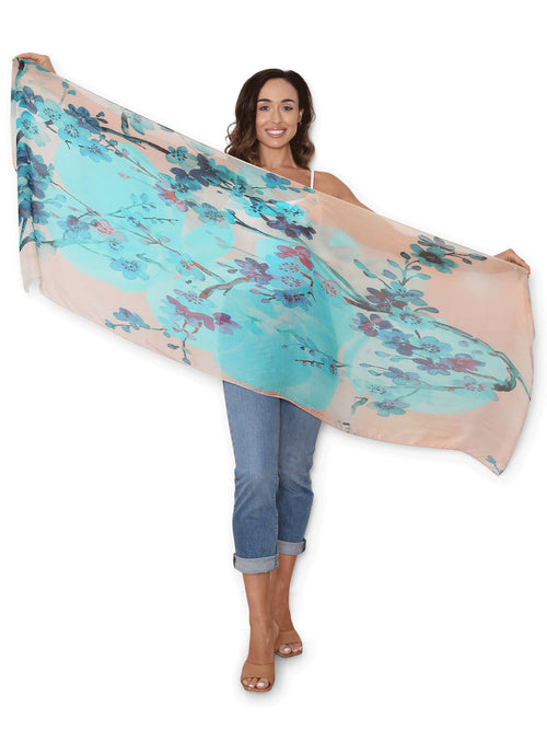 THE ARTISTS LABEL BLOSSOM LIGHT SILK SCARF