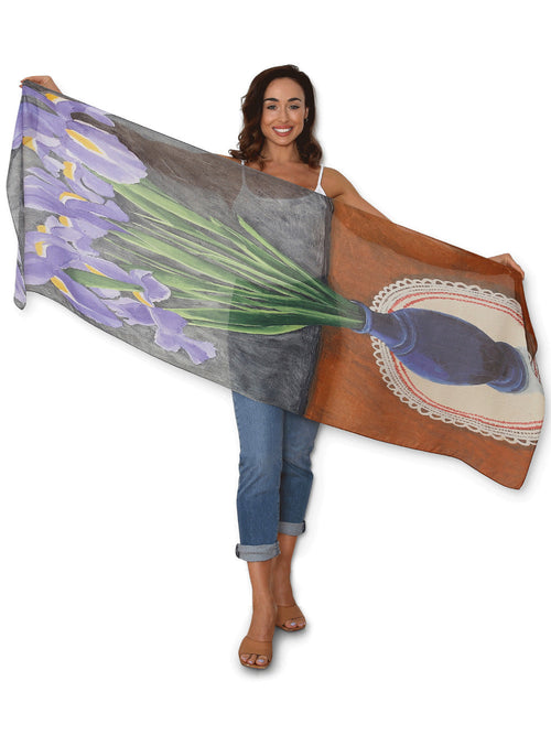 THE ARTISTS LABEL PURPLE IRISES SCARF