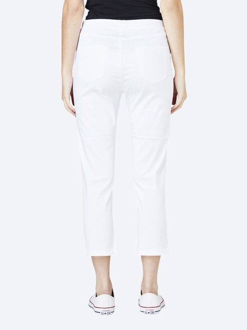 Yeltuor - VASSALLI - Pants - VASSALLI 7/8 SLIM LEG PULL ON PANT | WHITE